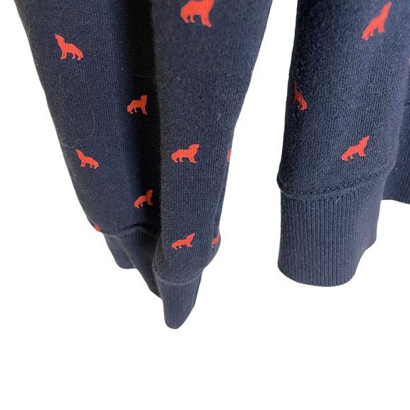 21 Men An American Brand Howling Wolf Dog Animal Print Sweatshirt L Blue Red - Picture 4 of 7